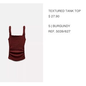 Zara Burgundy Textured Tank Top